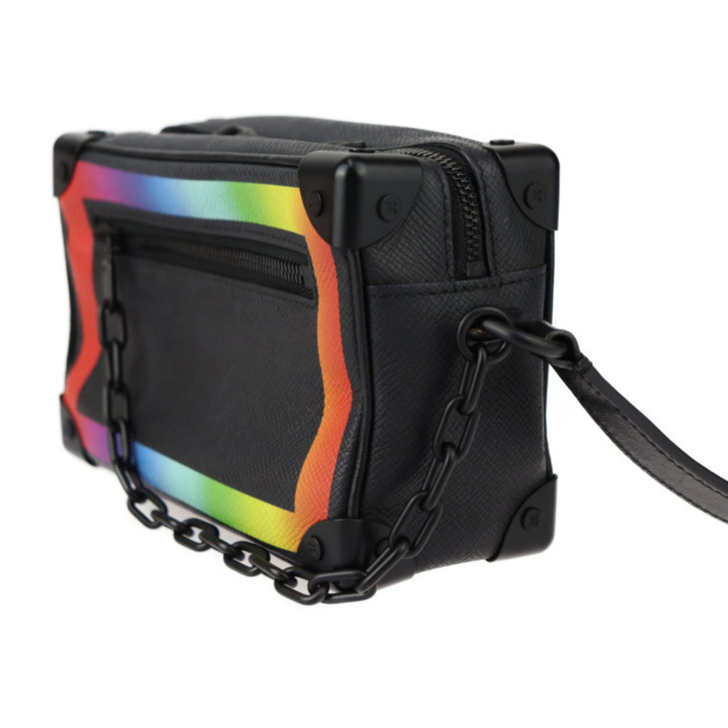 Louis Vuitton Black Multi-Color Taiga Leather Handbag Pochette Shoulder Bag (Pre-Owned)