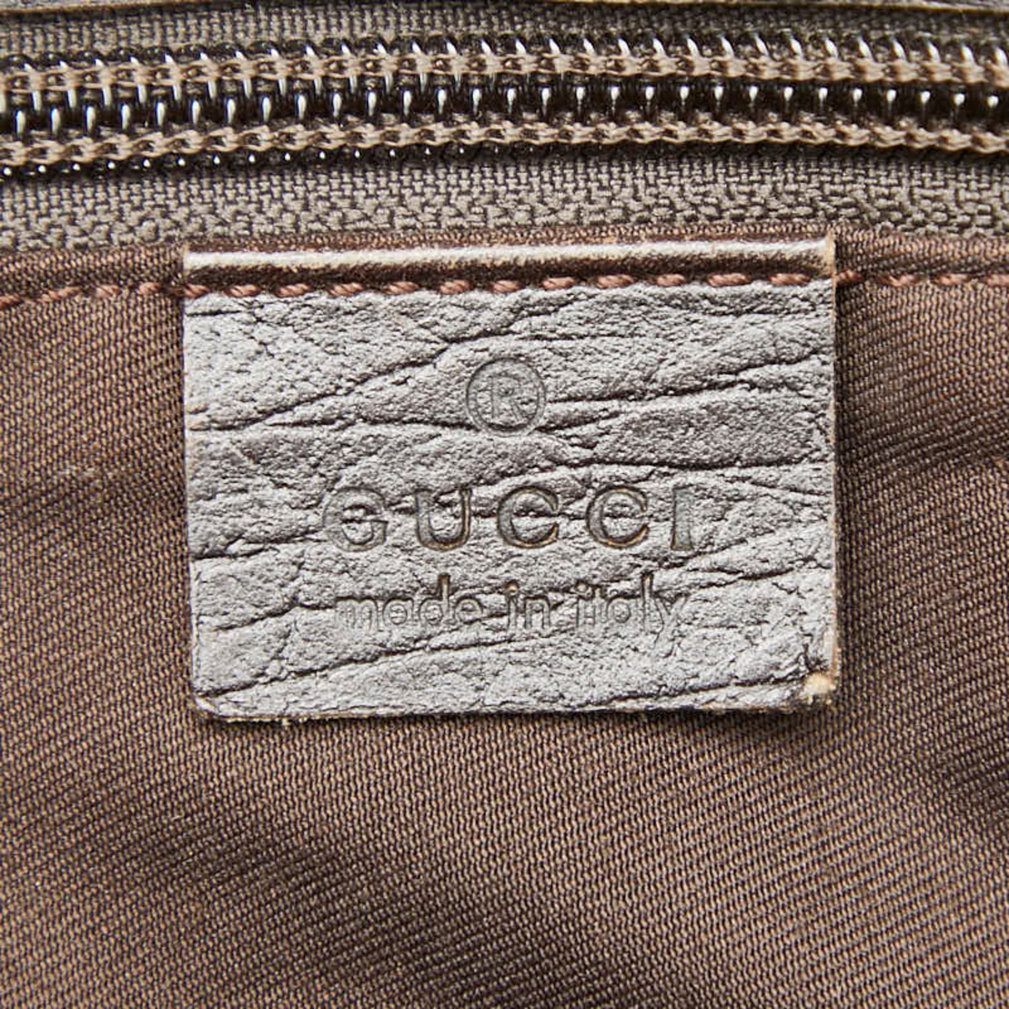 Gucci Beige Brown Pvc Leather Handbag Tote Bag (Pre-Owned)