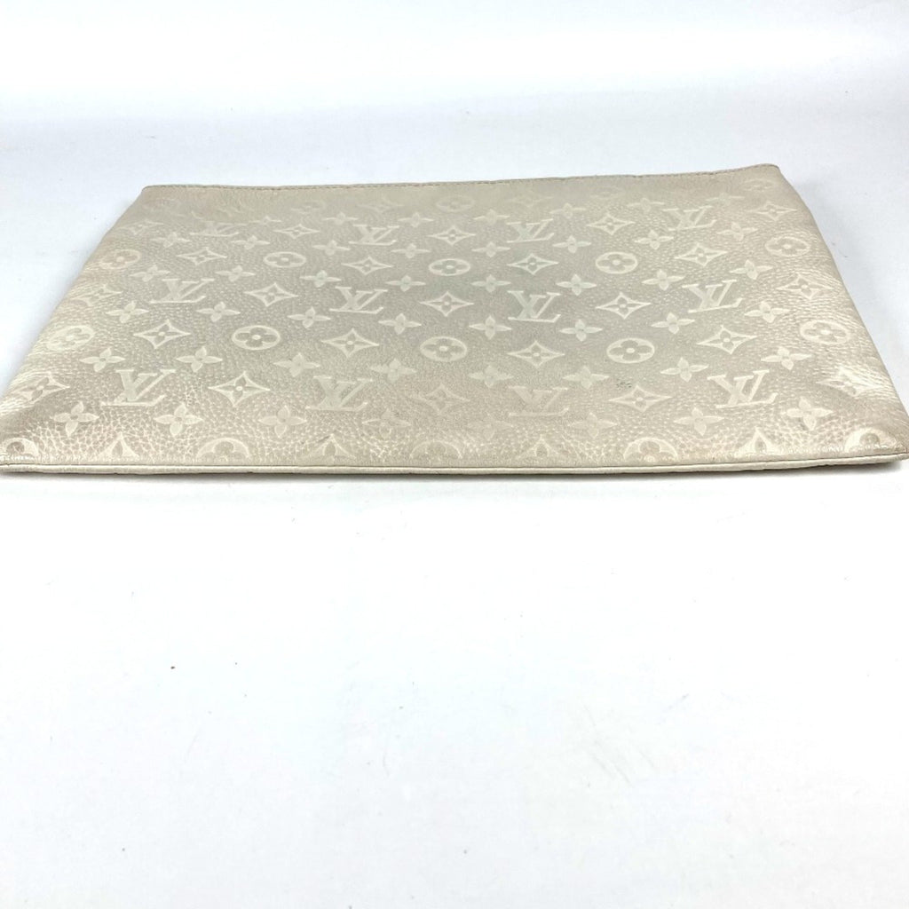 Louis Vuitton White Leather Clutch Bag Pochette Pouch (Pre-Owned)