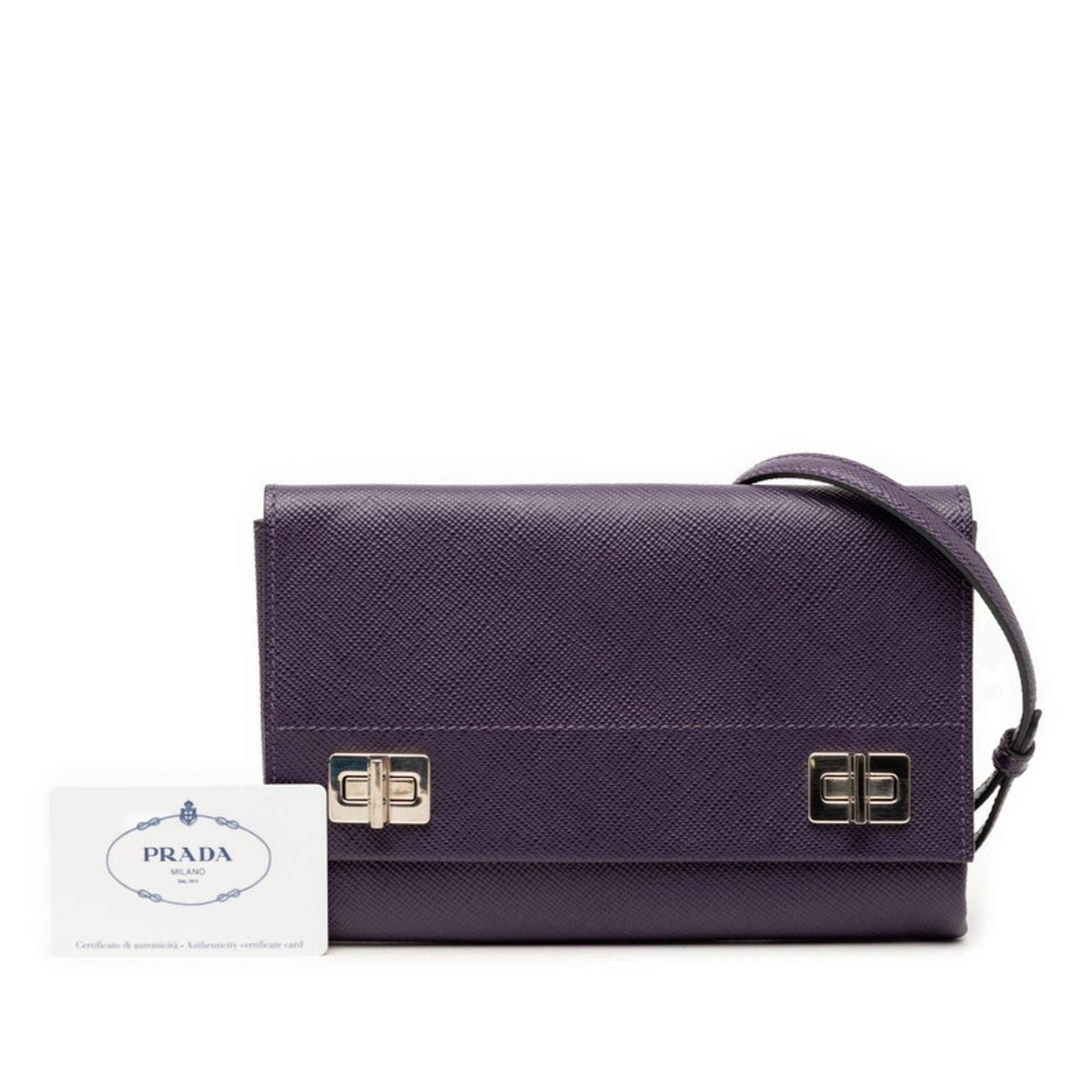 Prada Purple Leather Shoulder Bag (Pre-Owned)