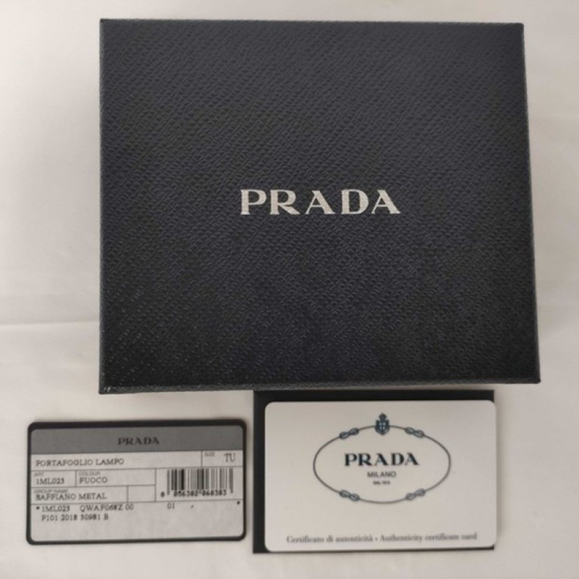 Prada Red Color Saffiano Metal Wallet (Bi-Fold) (Pre-Owned)