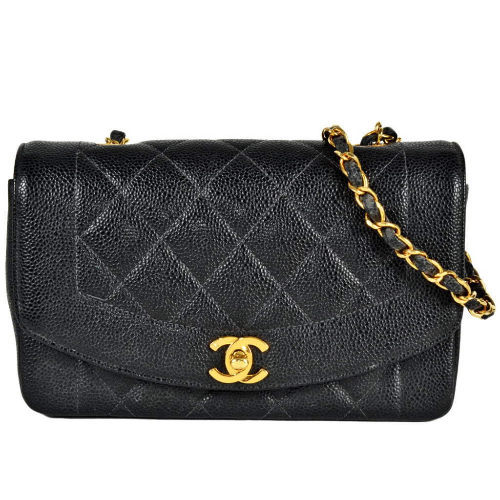 Chanel Black Grained Calfskin Shoulder Bag (Pre-Owned)