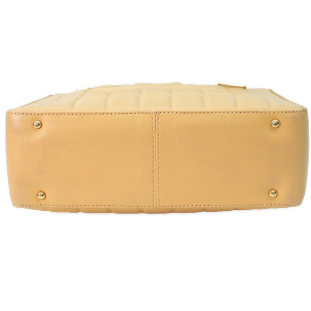 Chanel Chocolate Bar Beige Leather Handbag (Pre-Owned)