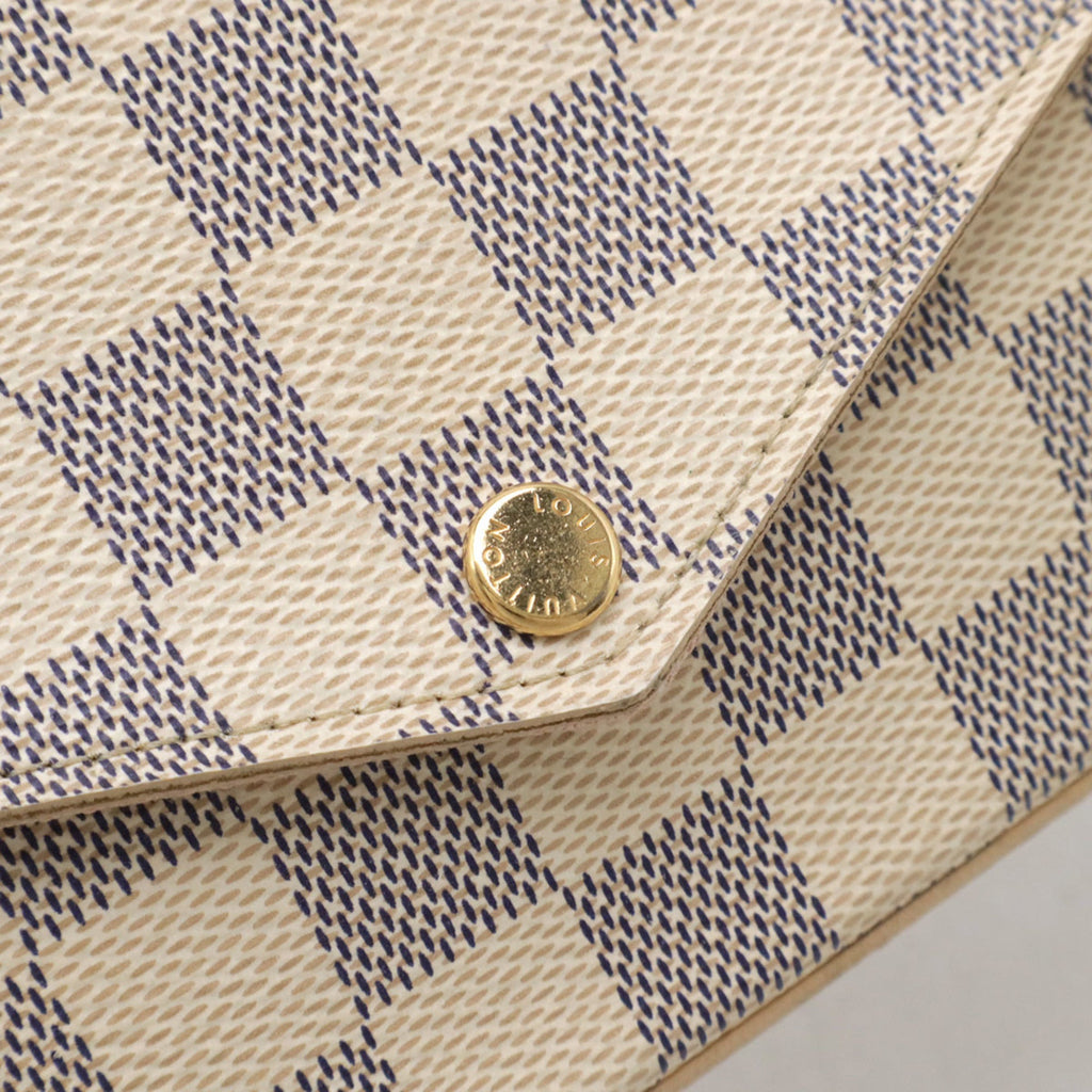 Louis Vuitton Ivory Damier Azur Clutch Bag Pochette Shoulder Bag (Pre-Owned)