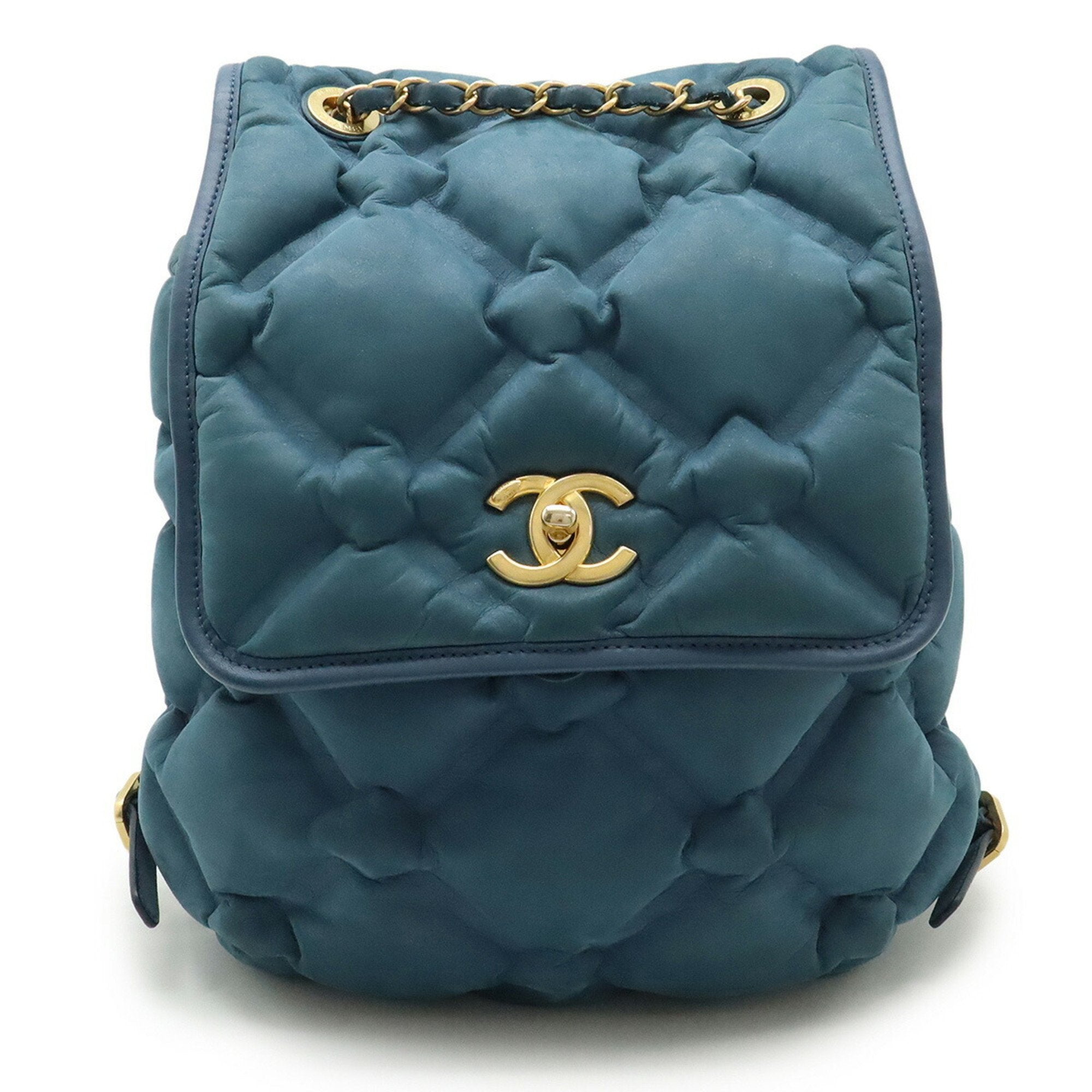 Chanel Blue Pink Leather Backpack (Pre-Owned)