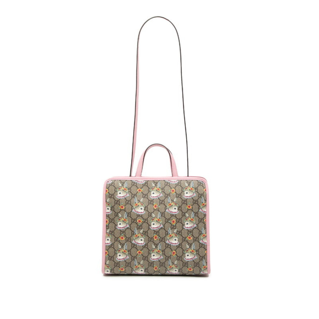 Gucci Beige Multi-Color Pink Pvc Leather Handbag Shoulder Bag (Pre-Owned)