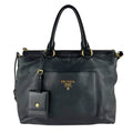 Prada Black Leather Handbag Shoulder Bag (Pre-Owned)