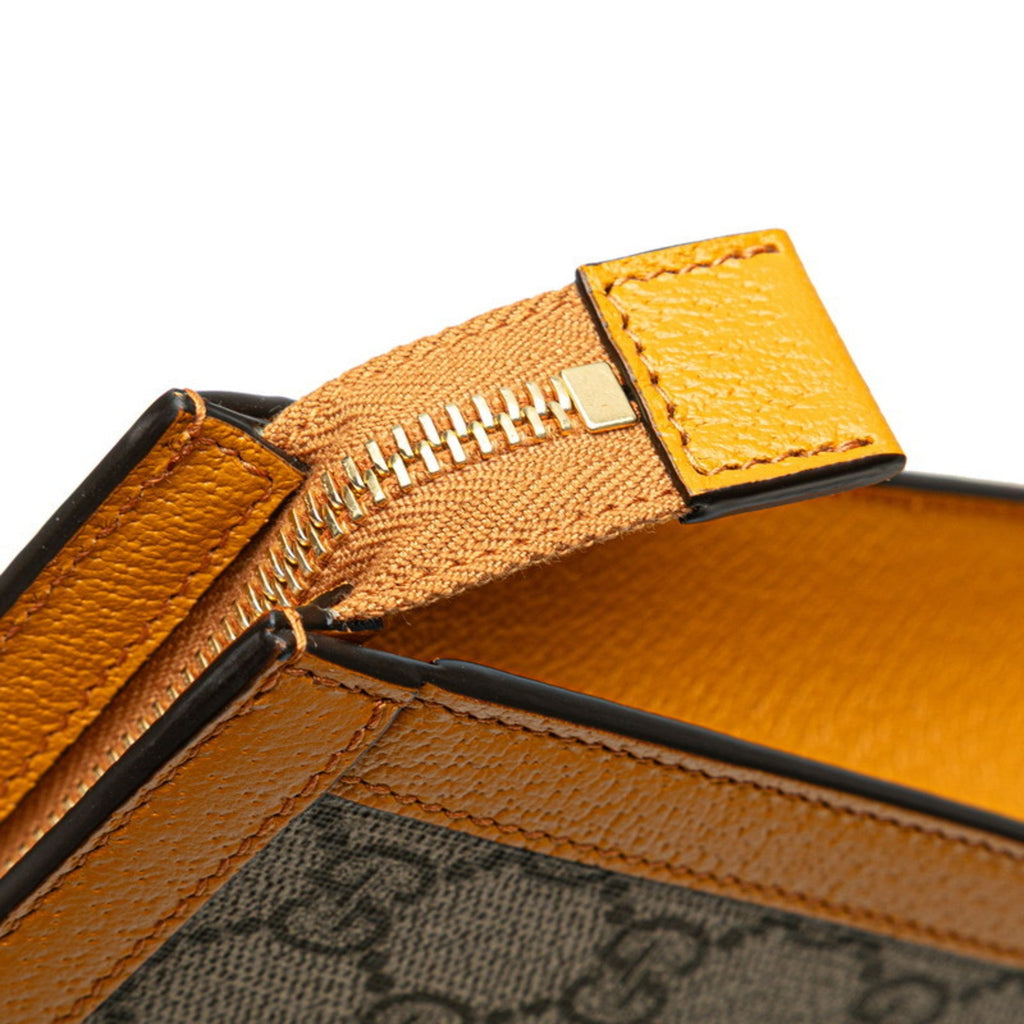 Gucci Beige Orange Pvc Leather Clutch Bag (Pre-Owned)