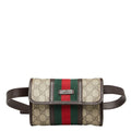 Gucci Sherry Line Beige Multi-Color Pvc Leather Sling Bag (Pre-Owned)