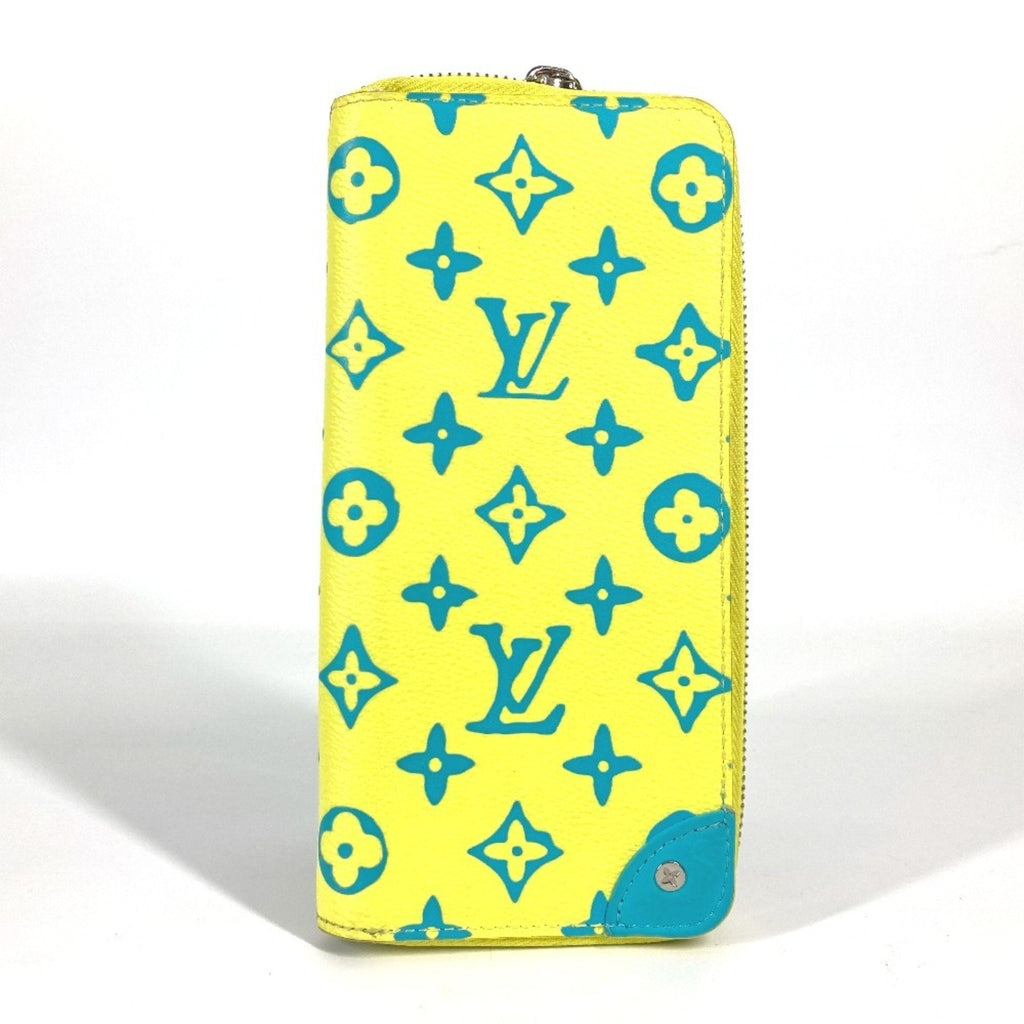 Louis Vuitton Monogram Blue Yellow Monogram Leather Long Wallet (Bi-Fold) (Pre-Owned)