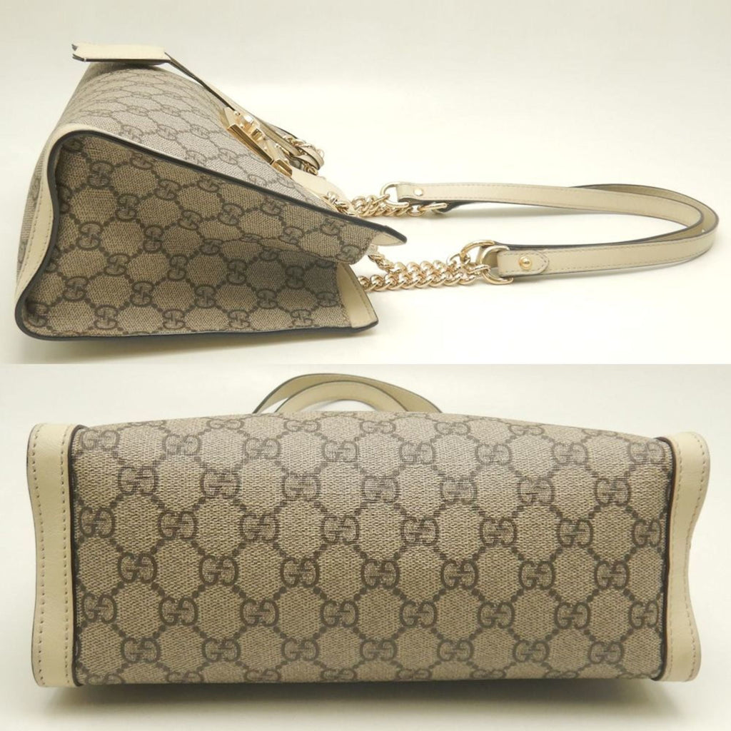 Gucci Padlock Beige Ivory Gg Supreme Tote Bag (Pre-Owned)