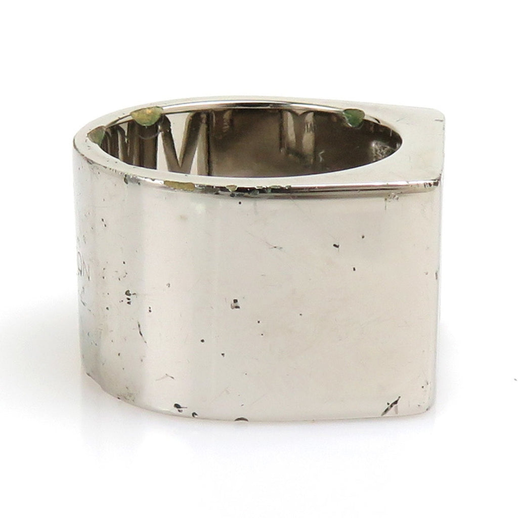 Louis Vuitton Silver Metal Band Ring (Pre-Owned)