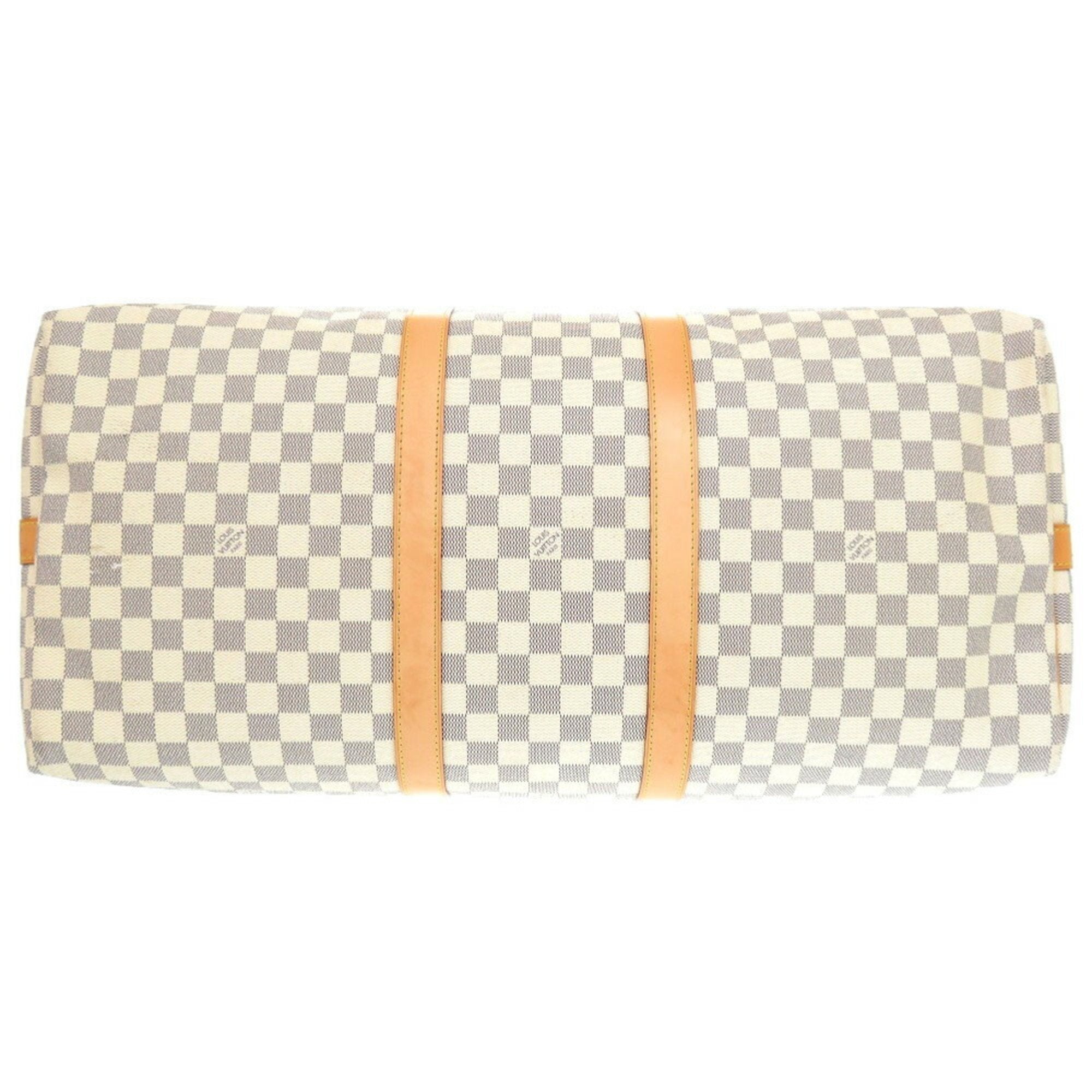 Louis Vuitton White Damier Azur Boston Bag (Pre-Owned)
