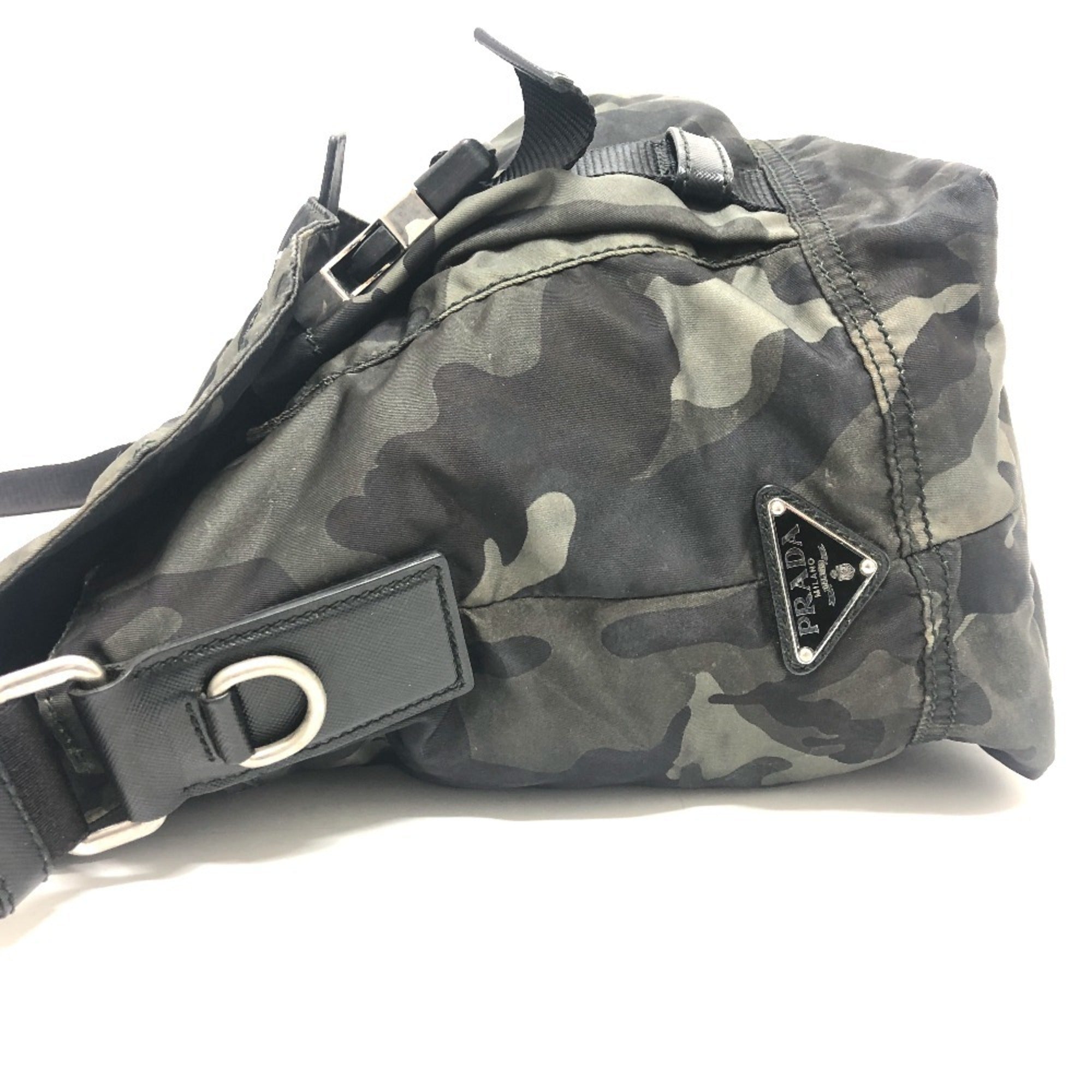 Prada Green Nylon Shoulder Bag (Pre-Owned)