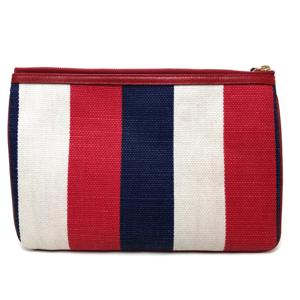Gucci Red Color Canvas Leather Clutch Bag (Pre-Owned)