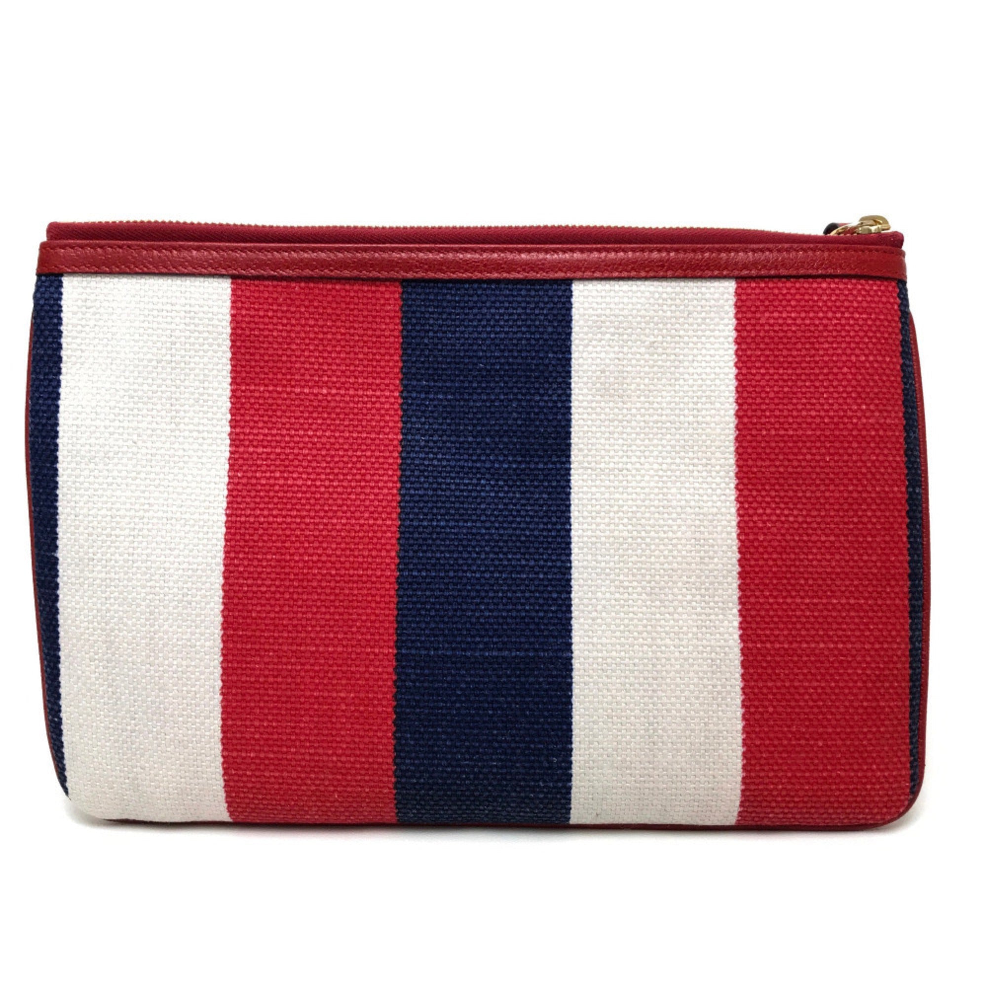 Gucci Red Color Canvas Leather Clutch Bag (Pre-Owned)