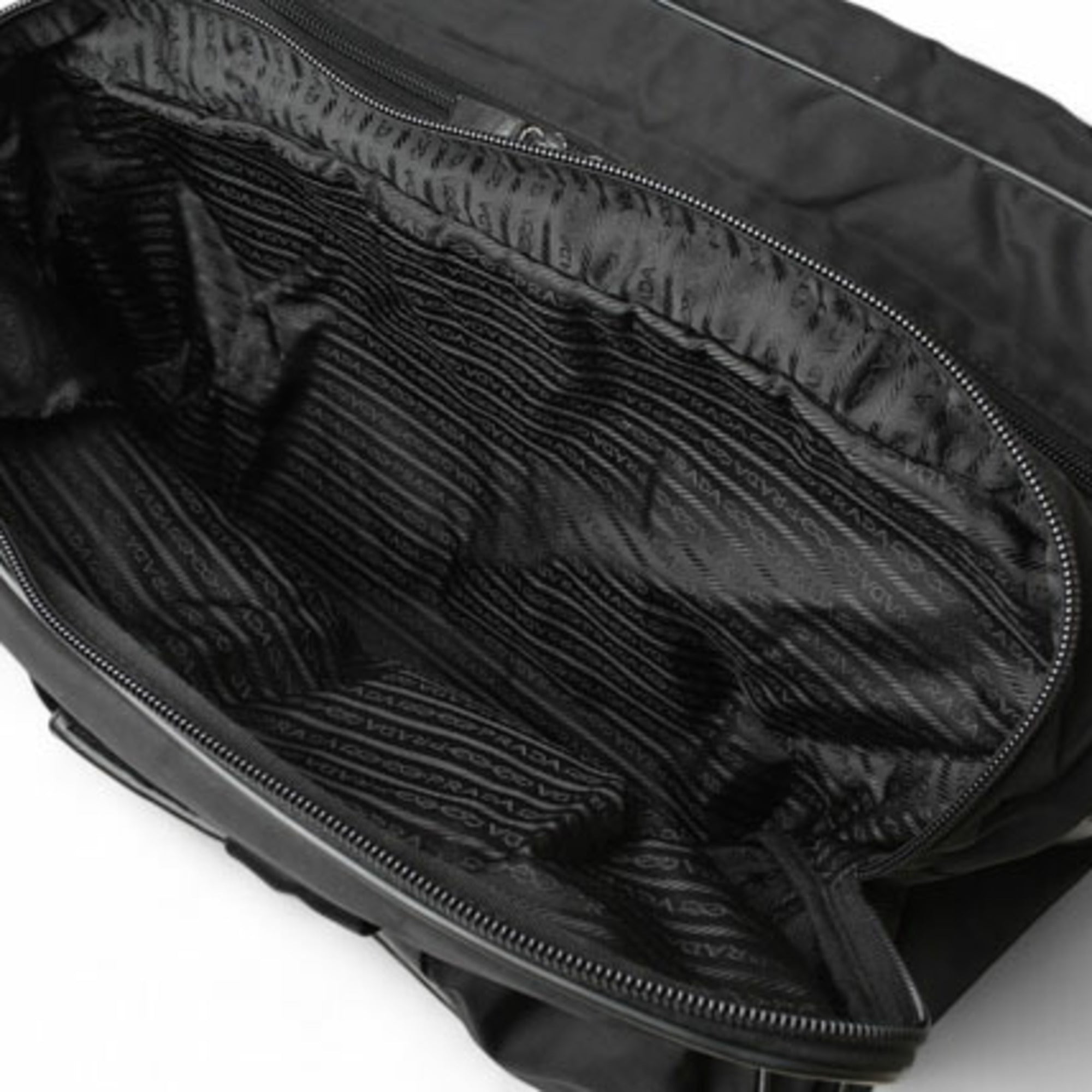Prada Black Nero Nylon Boston Bag Shoulder Bag (Pre-Owned)
