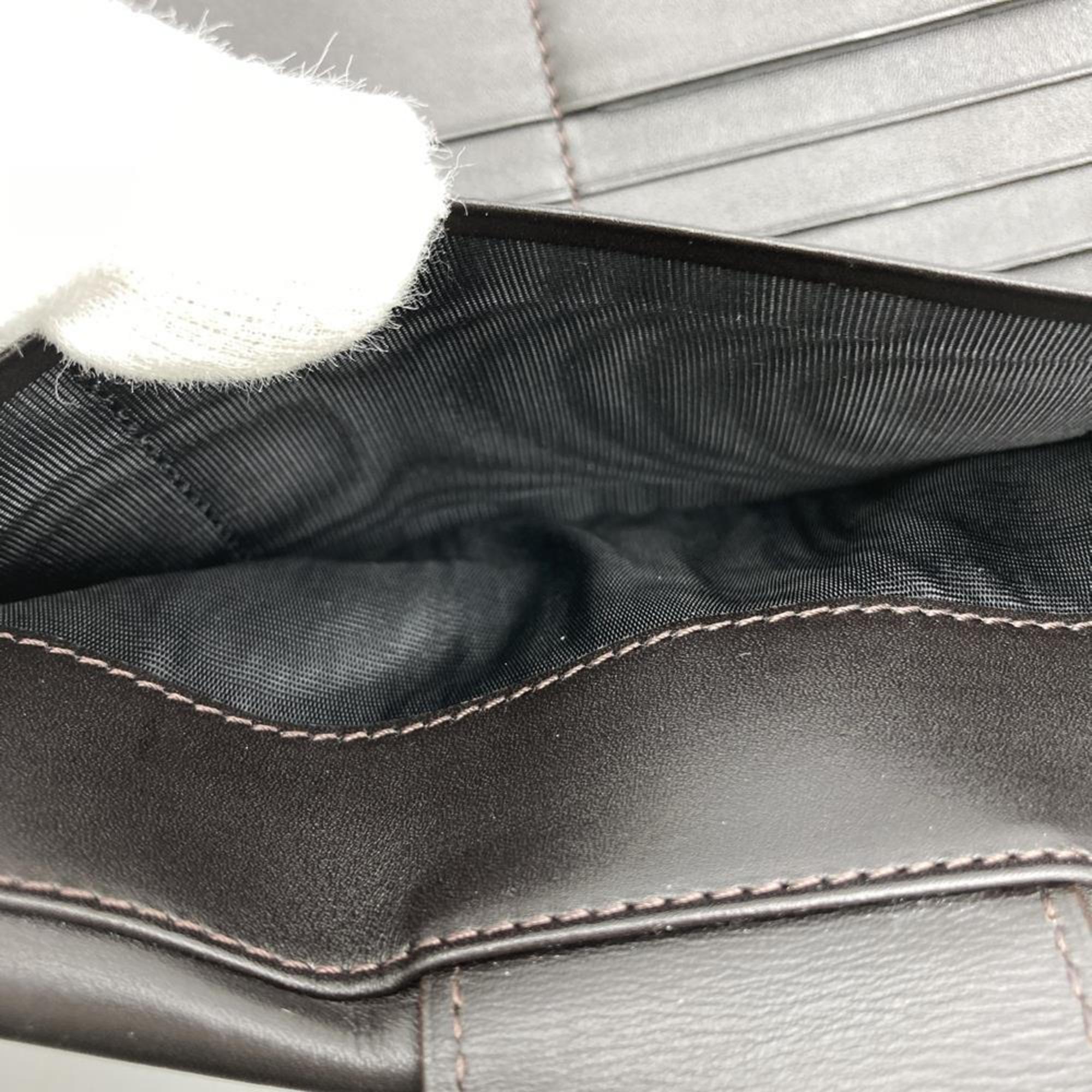 Fendi Zucchino Brown Canvas Long Wallet (Bi-Fold) (Pre-Owned)