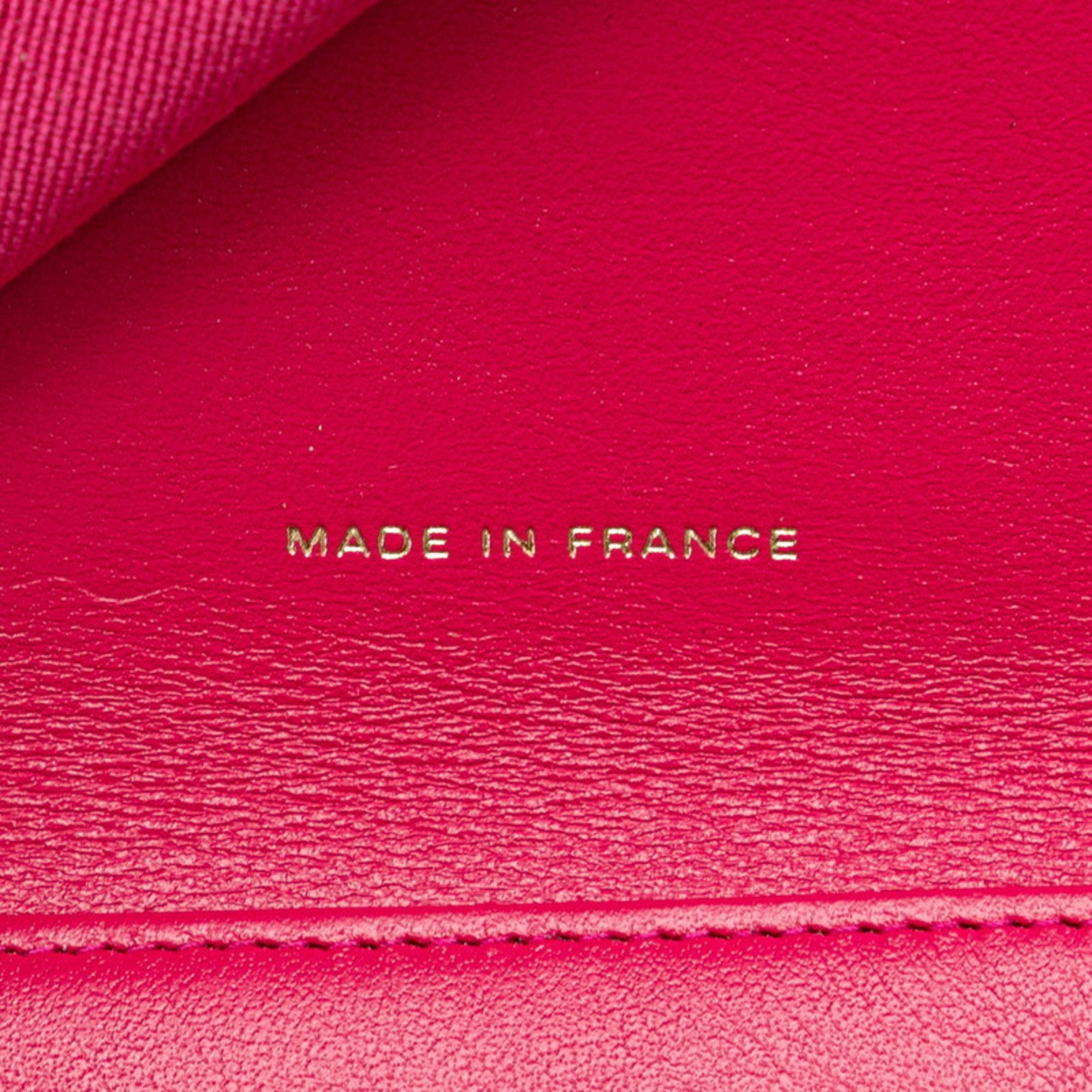 Chanel Pink Grained Calfskin Wallet (Bi-Fold) (Pre-Owned)