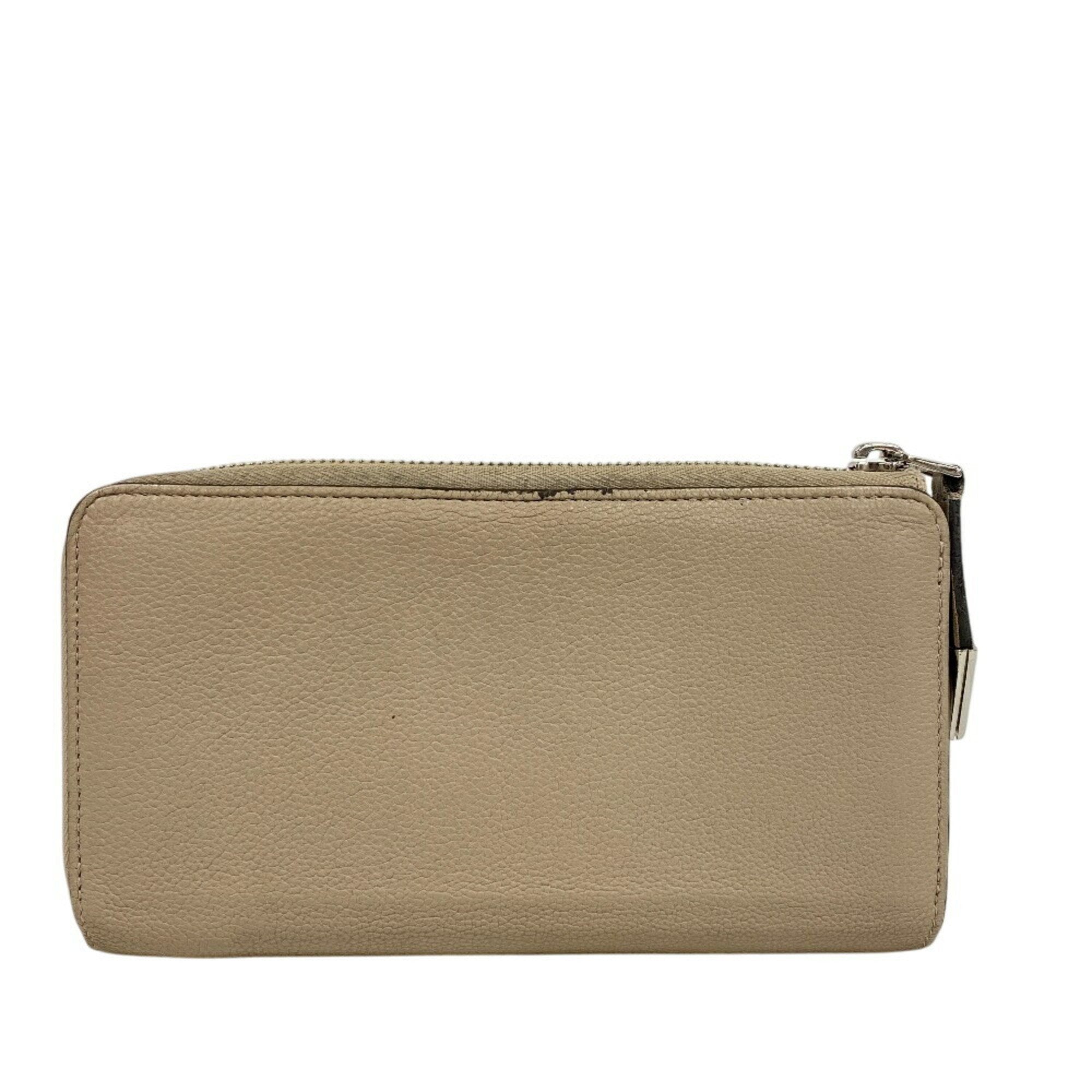 Louis Vuitton Parnassea Beige Leather Long Wallet (Bi-Fold) (Pre-Owned)