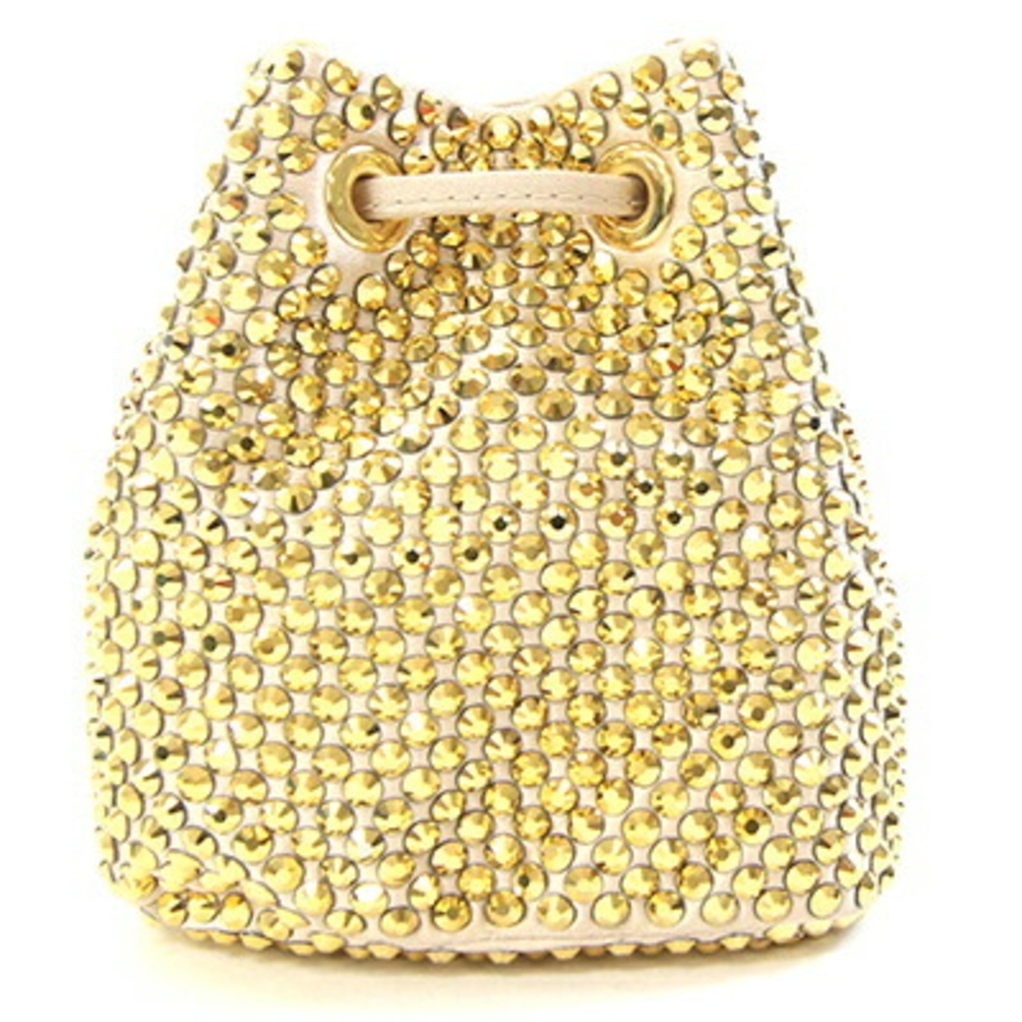 Prada Beige Gold Satin Pochette Shoulder Bag (Pre-Owned)