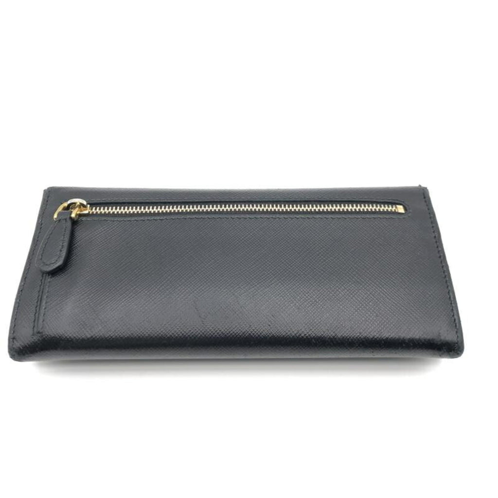 Prada Black Saffiano Long Wallet (Bi-Fold) (Pre-Owned)