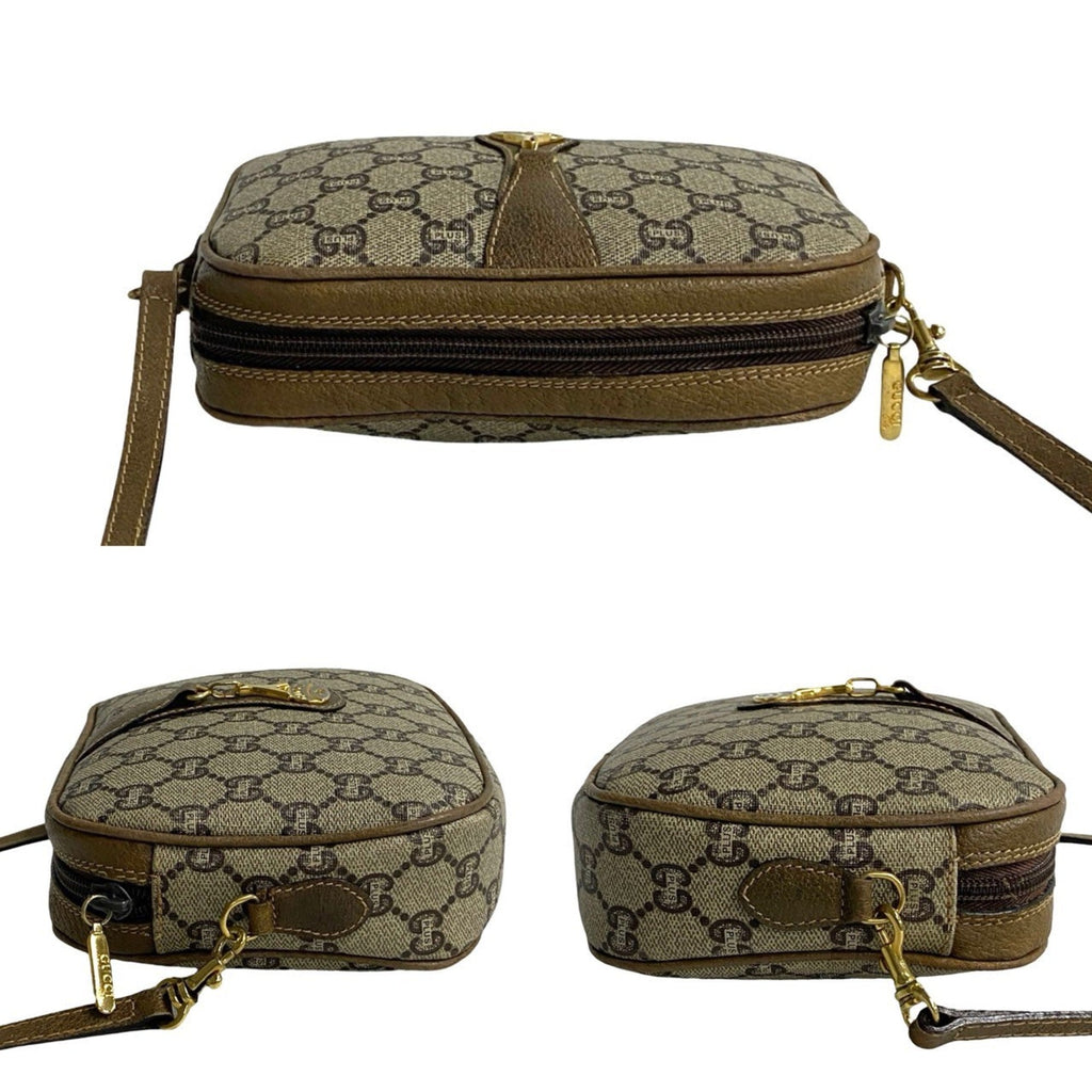 Gucci Brown Leather Pvc Pochette Shoulder Bag (Pre-Owned)