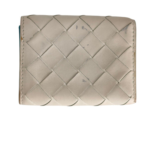 Bottega Veneta Blue White Intrecciato Wallet (Tri-Fold) (Pre-Owned)