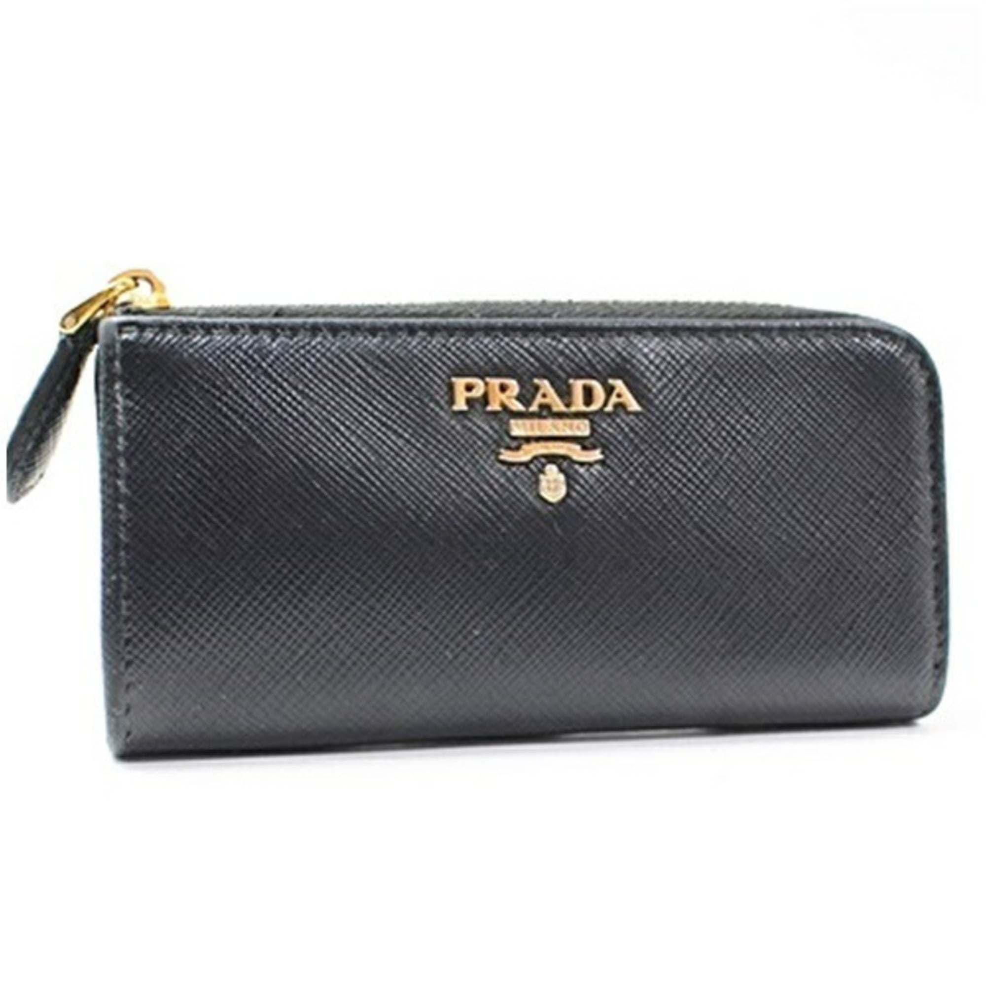 Prada Black Leather Coin Purse/Coin Case (Pre-Owned)