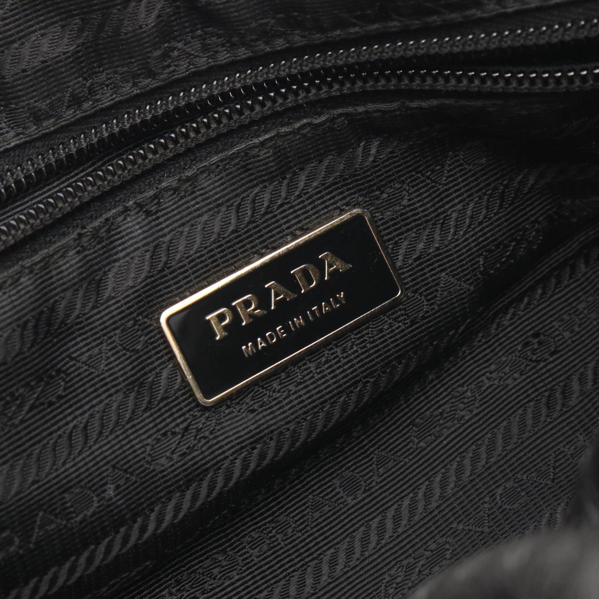 Prada Black Nylon Leather Handbag (Pre-Owned)