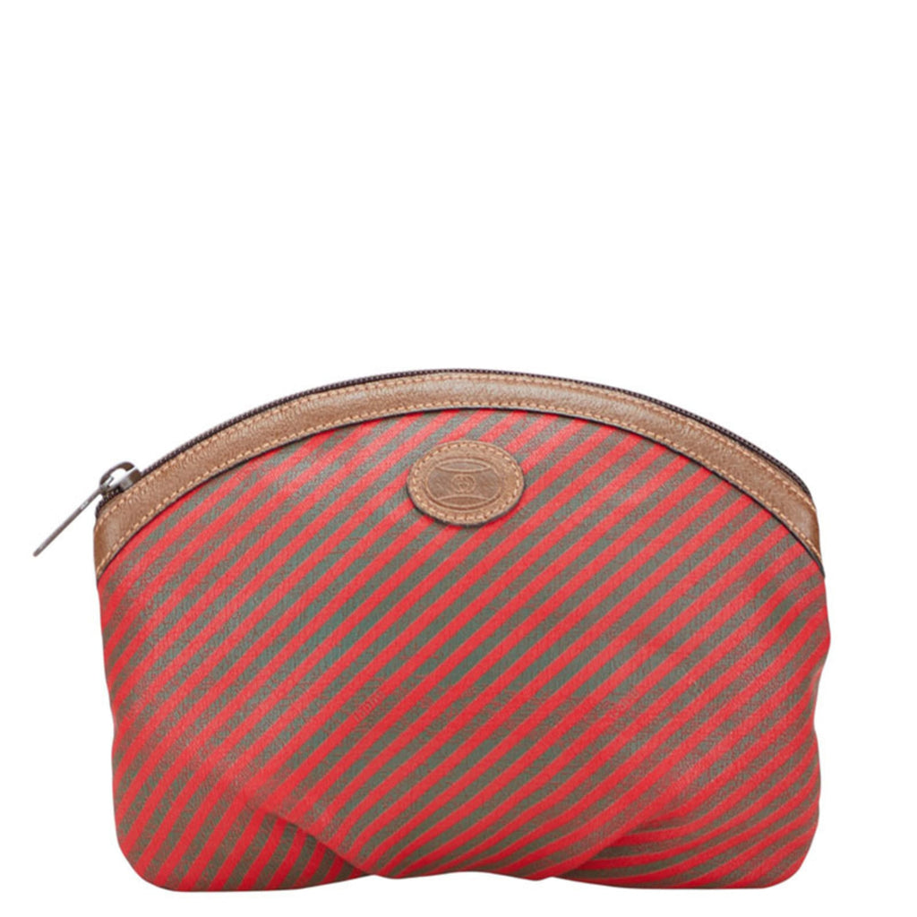 Gucci Brown Red Color Pvc Leather Pouch (Pre-Owned)