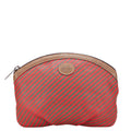 Gucci Brown Red Color Pvc Leather Pouch (Pre-Owned)