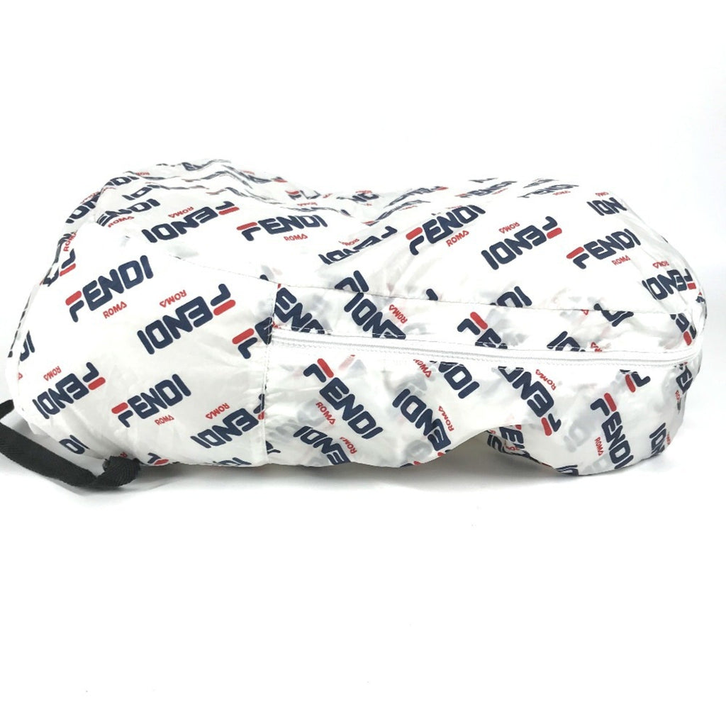 Fendi Navy Red Color White Nylon Backpack (Pre-Owned)