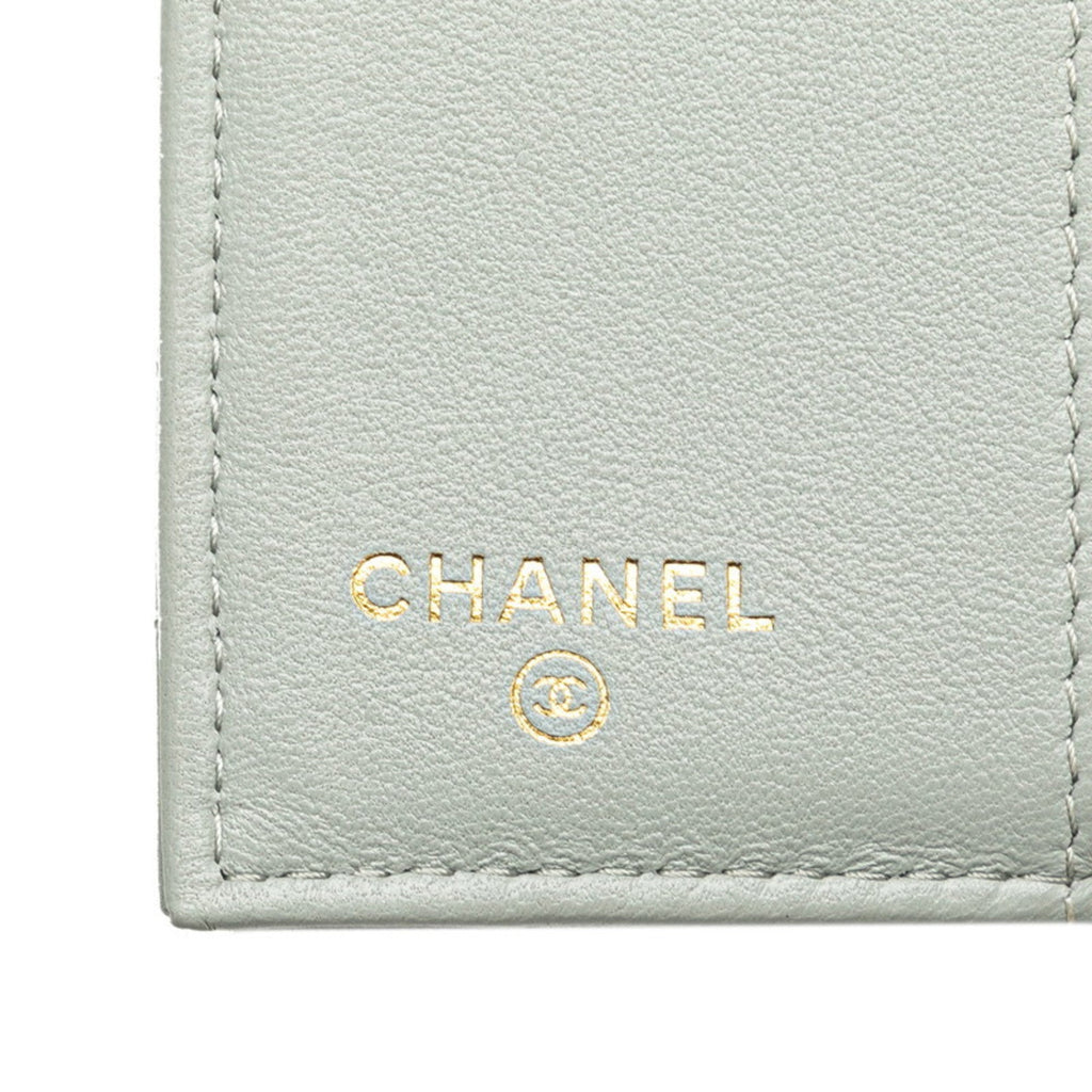Chanel Gray Leather Wallet (Tri-Fold) (Pre-Owned)