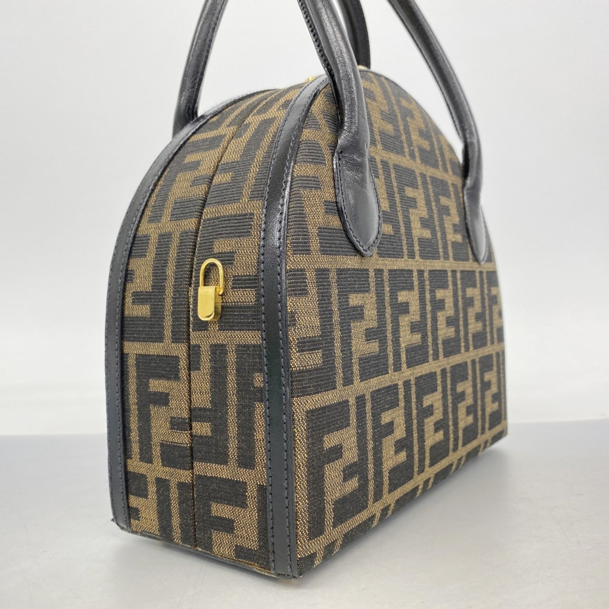 Fendi Brown Nylon Canvas Handbag (Pre-Owned)