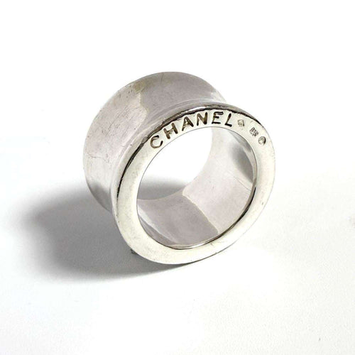 Chanel Silver Silver 925 Band Ring (Pre-Owned)
