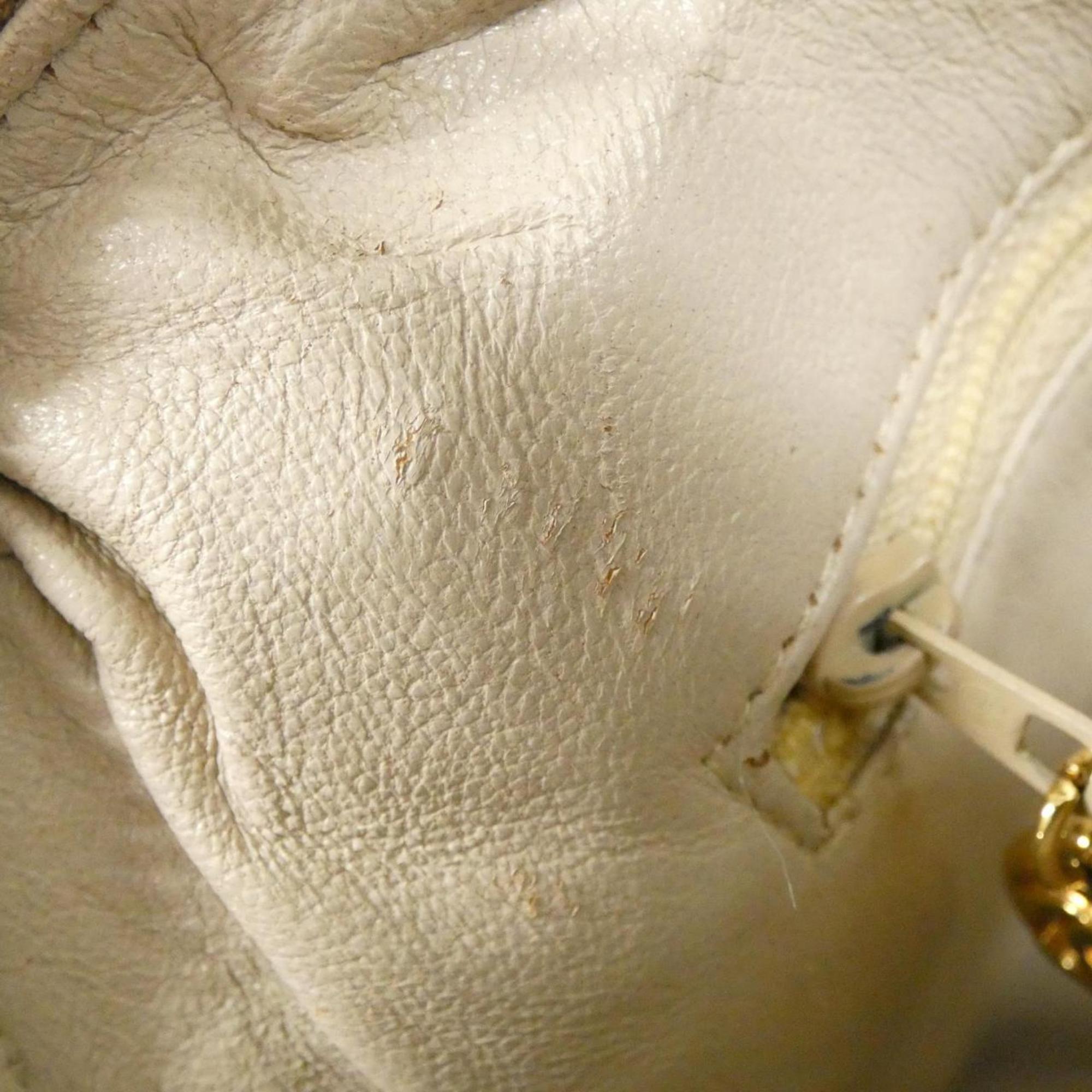 Chanel Beige Grained Calfskin Shoulder Bag (Pre-Owned)
