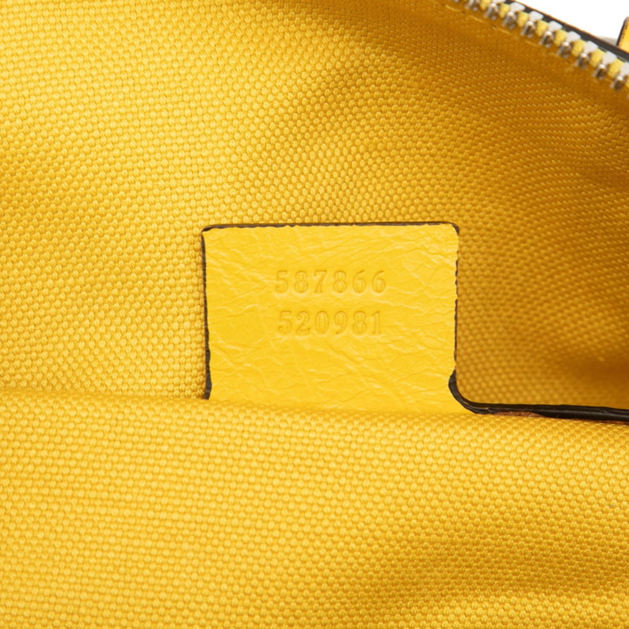 Gucci Yellow Leather Boston Bag Shoulder Bag (Pre-Owned)