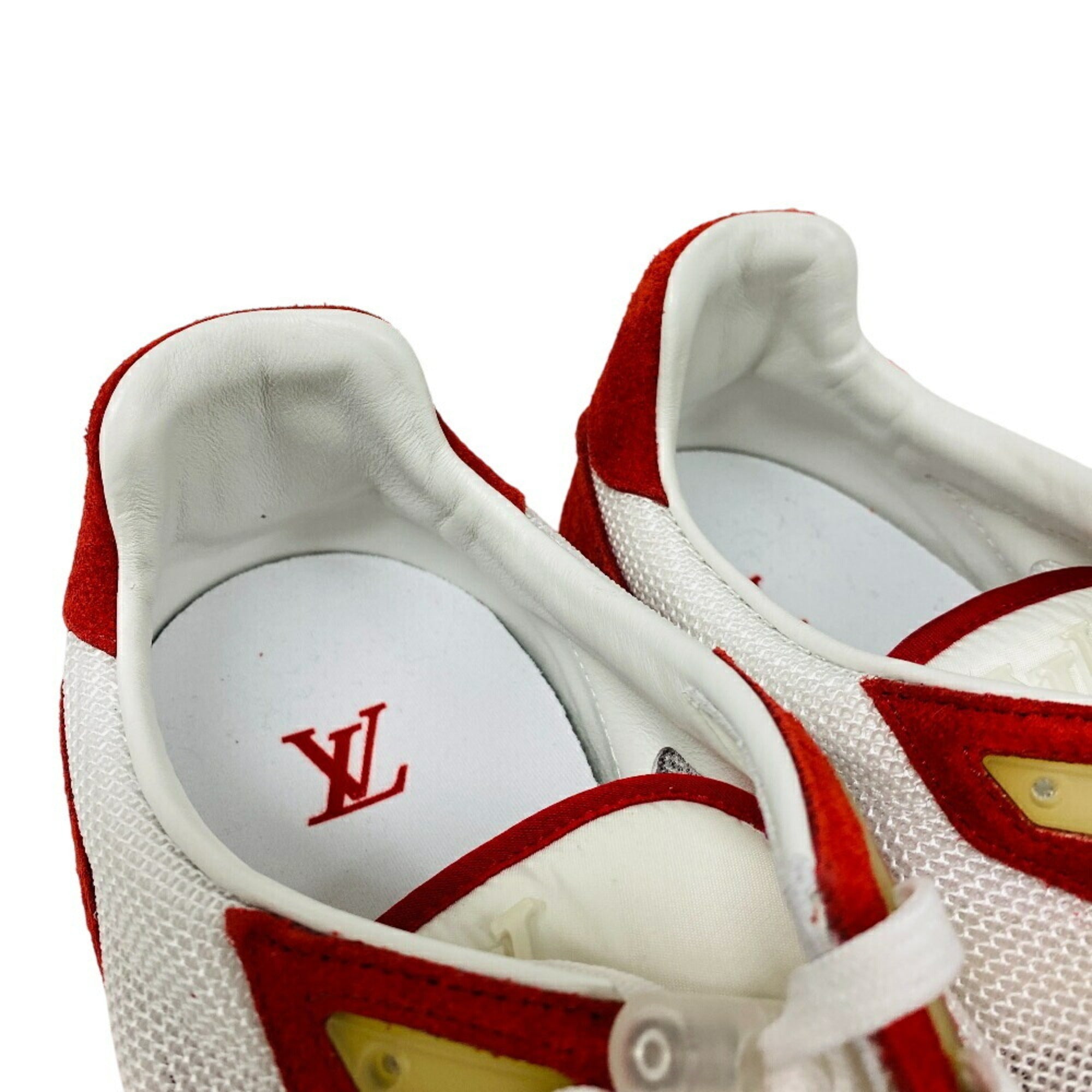 Louis Vuitton Red Color White Sneakers (Pre-Owned)