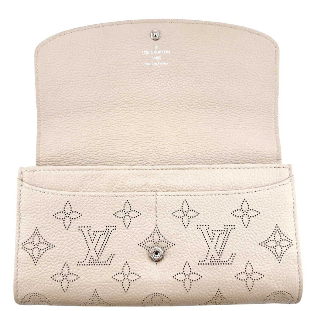 Louis Vuitton Beige Galle Monogram Mahina Leather Long Wallet (Tri-Fold) (Pre-Owned)