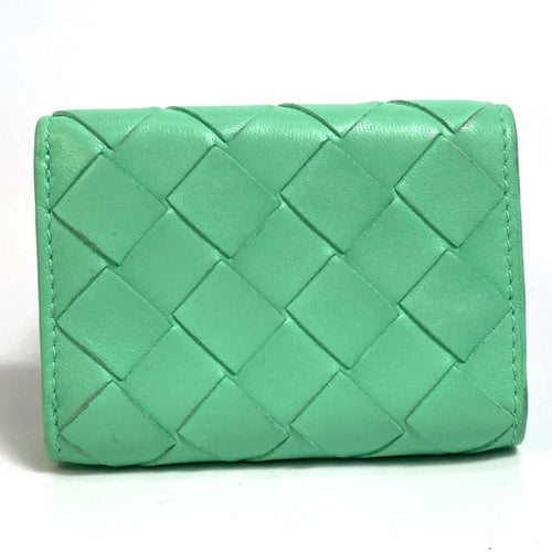 Bottega Veneta Green Leather Wallet (Tri-Fold) (Pre-Owned)