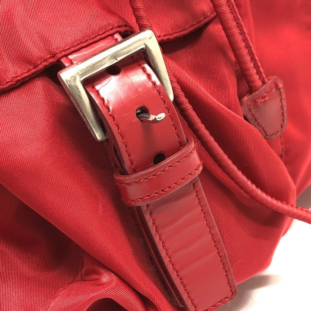 Prada Red Color Nylon Backpack (Pre-Owned)