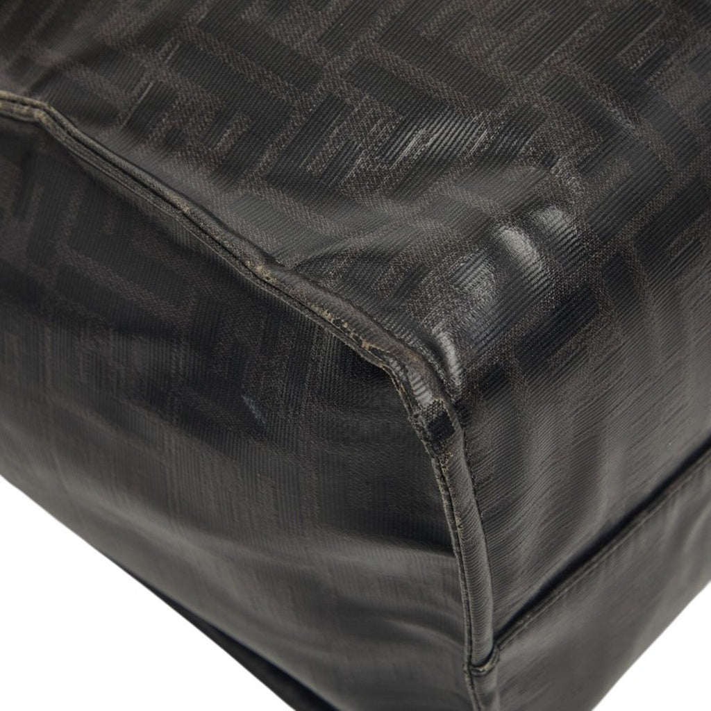 Fendi Black Pvc Wool Leather Tote Bag (Pre-Owned)