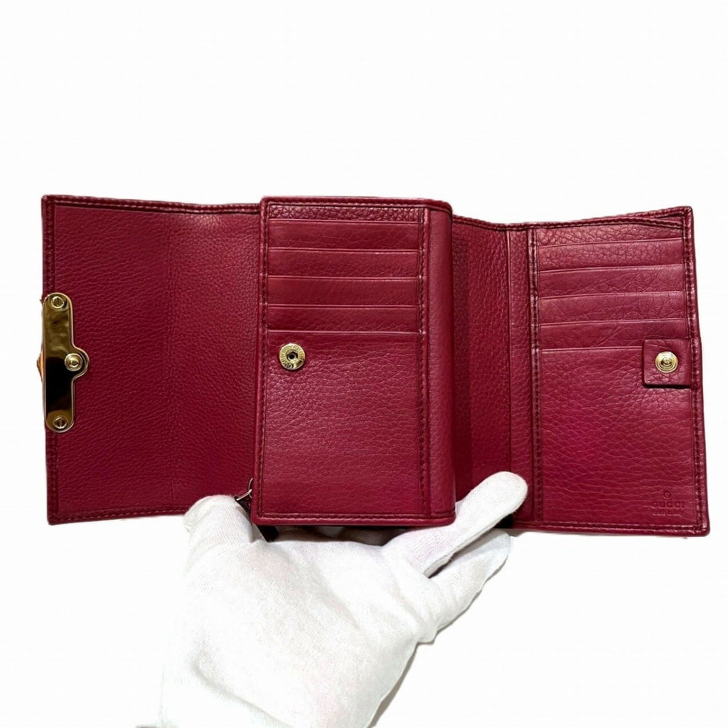 Gucci Bordeaux Leather Wallet (Tri-Fold) (Pre-Owned)