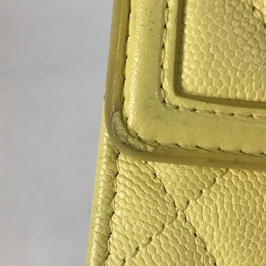 Chanel Yellow Leather Long Wallet (Bi-Fold) (Pre-Owned)