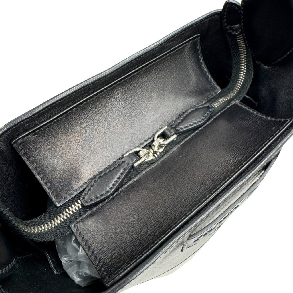 Prada Black White Leather Handbag Shoulder Bag (Pre-Owned)
