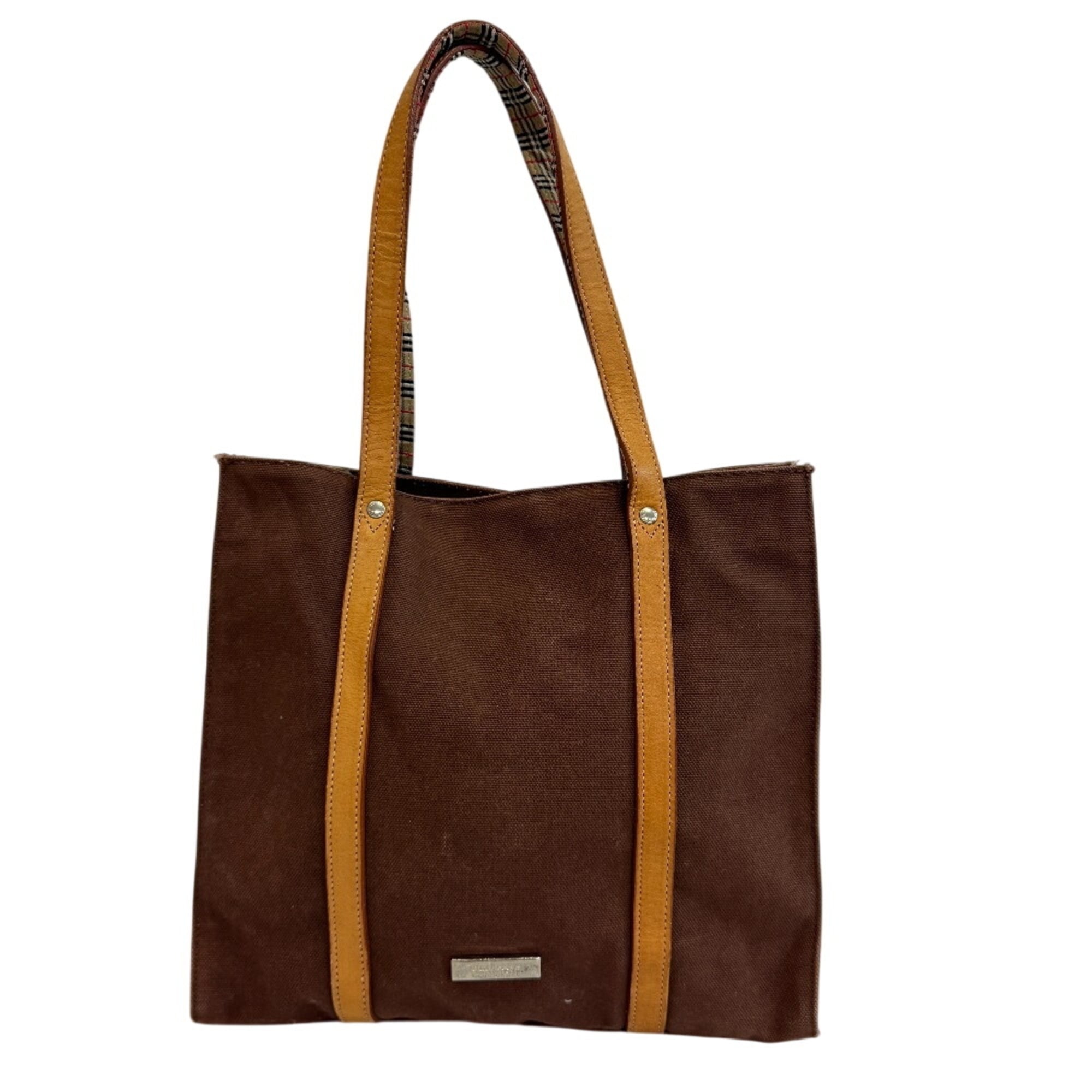 Burberry Blue Label Brown Canvas Tote Bag (Pre-Owned)