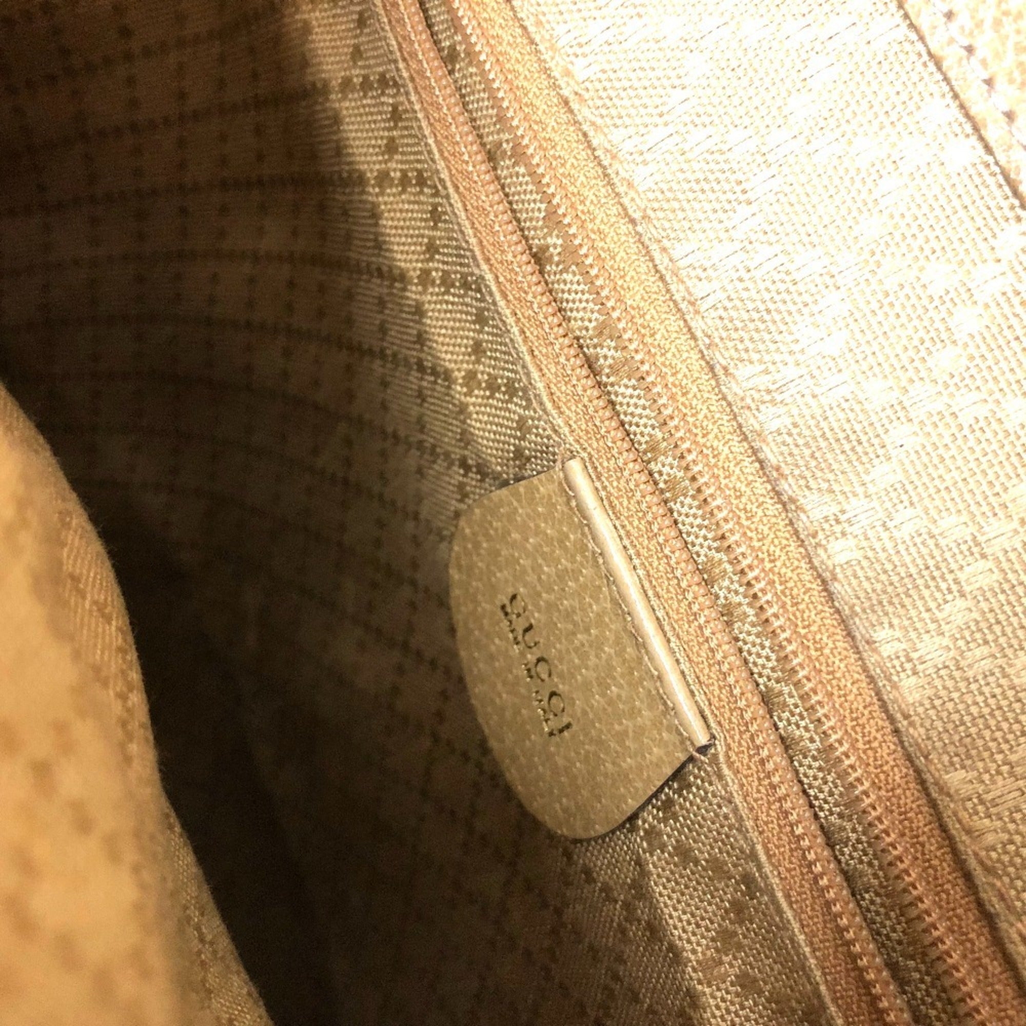 Gucci Bamboo Beige Leather Backpack (Pre-Owned)