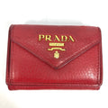 Prada Red Leather Wallet (Tri-Fold) (Pre-Owned)