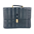 Fendi Pequin Black Pvc Leather Briefcase Handbag Tote Bag (Pre-Owned)